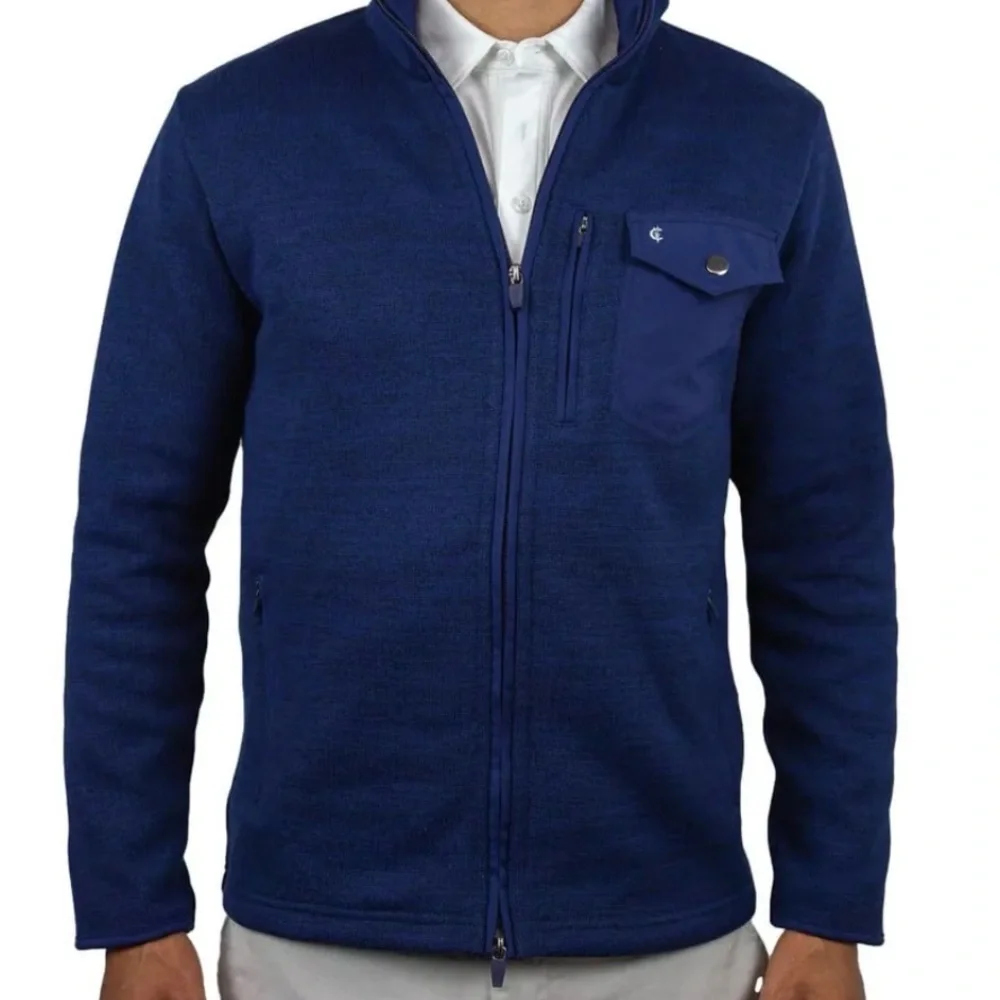 CRIQUET Fleece Jacket with Chest Pocket Golf Preppy Activewear Full-Zip - Picture 4 of 10
